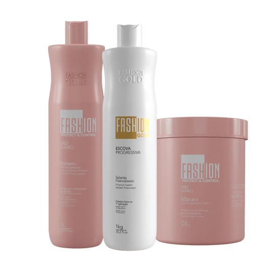 Combo Escova Progressiva 1Kg + Kit Manutenção 1Kg - Fashion Gold